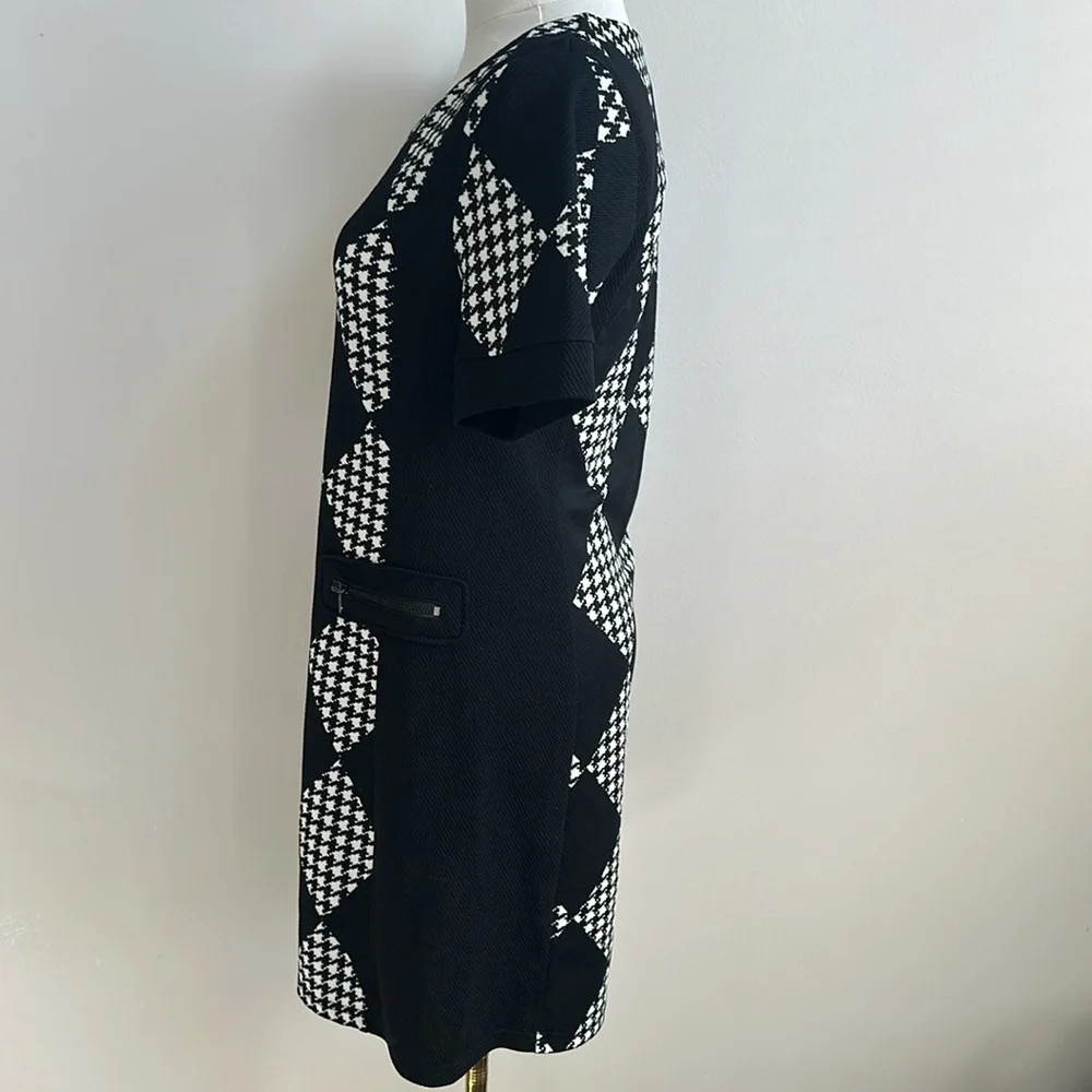 Aryeh Anthropologie Women's Argyle Houndstooth Goth Maximalist Mini Dress Size S